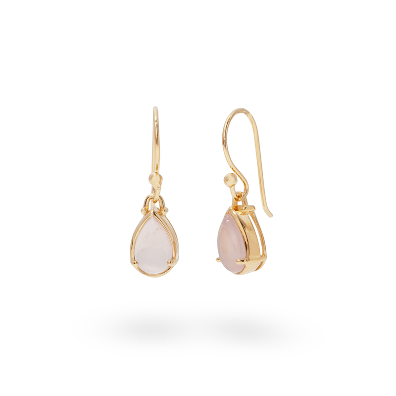 Piedra Rosenquarz Ohrringe | Gold