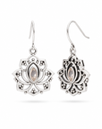 Alma de Loto Rosenquarz Ohrringe | Silber