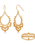 Fuego Ohrring & Ring | Gold Set