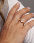 Dúalia Mondstein & Rosenquarz Ring | Gold