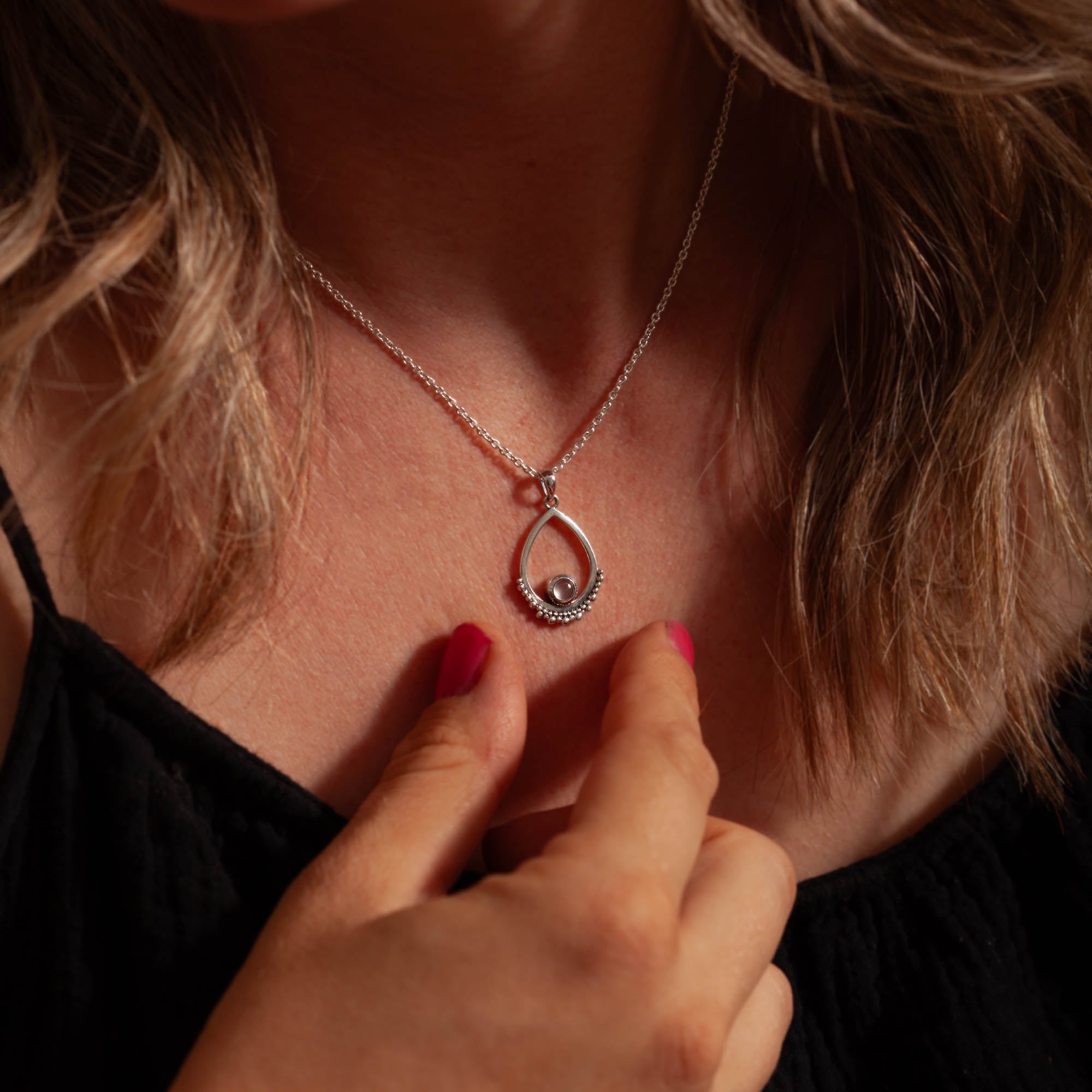 Eterno Rosenquarz Anhänger | Silber
