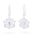 Flor de Loto Mondstein Ohrringe | Silber