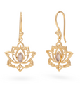 Flor de Loto Rosenquarz Ohrringe | Gold