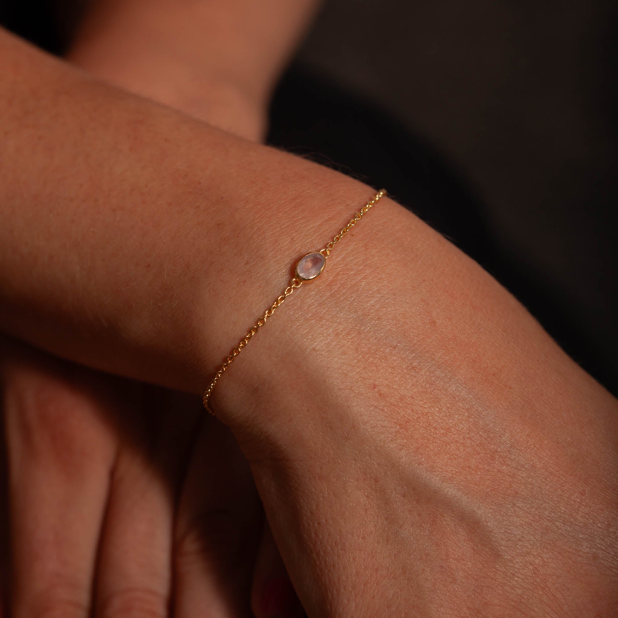 Latido Rosenquarz Armband | Gold