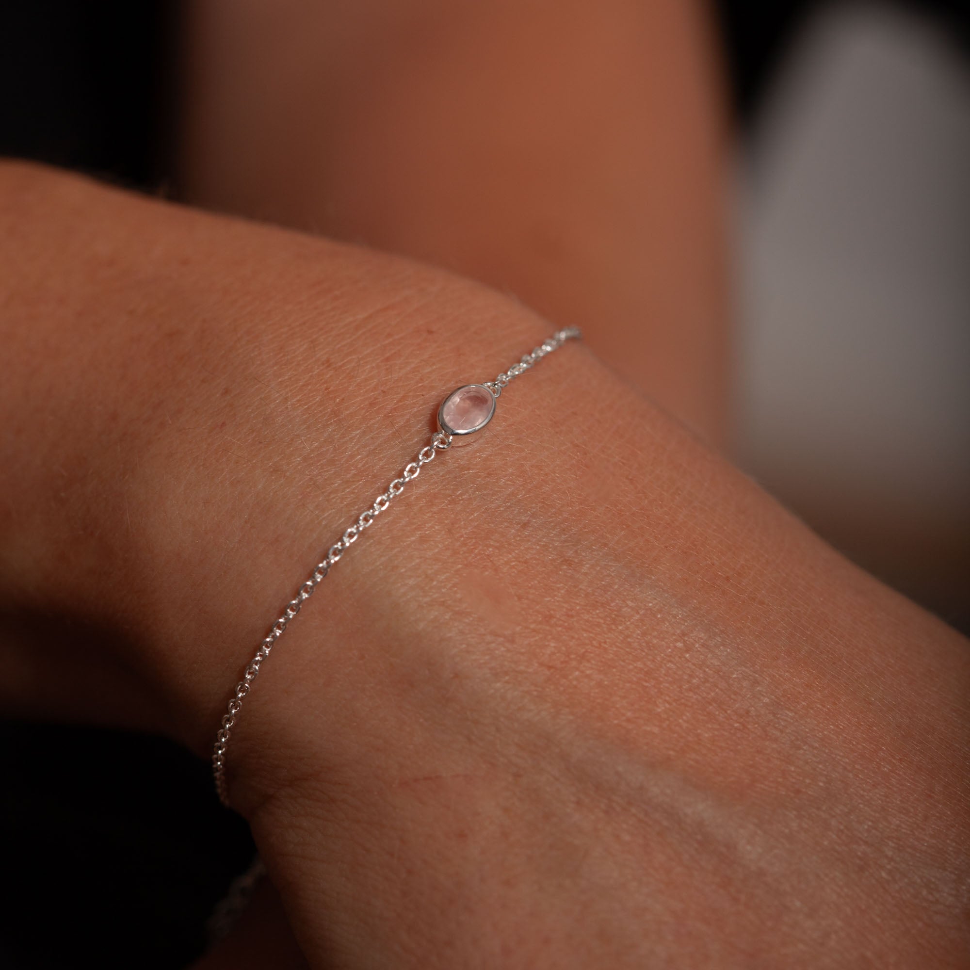 Latido Rosenquarz Armband | Silber