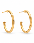 Latir Grande Hoops Ohrringe Gold aus 925 Sterling Silber mit 18 Karat Vergoldung, Freisteller