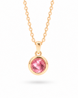 Lunita Pinker Turmalin Anhänger in Gold, Freisteller