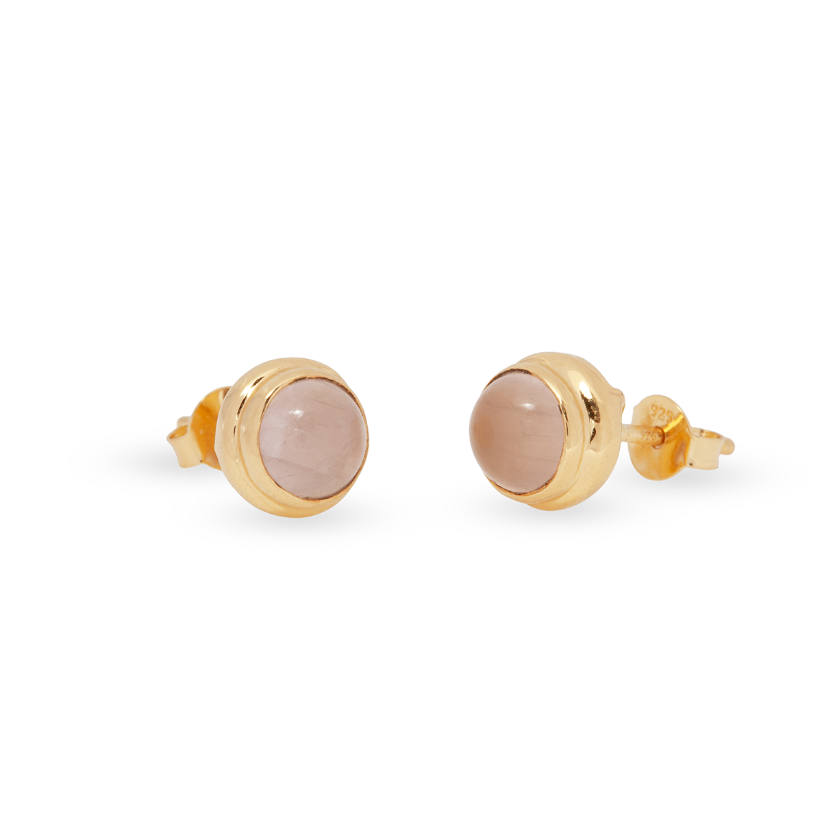 Perlita Rosenquarz Ohrstecker | Gold