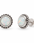 Ternura synthetischer Opal Ohrstecker | Silber