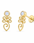 Unalome Mondstein Ohrstecker | Gold