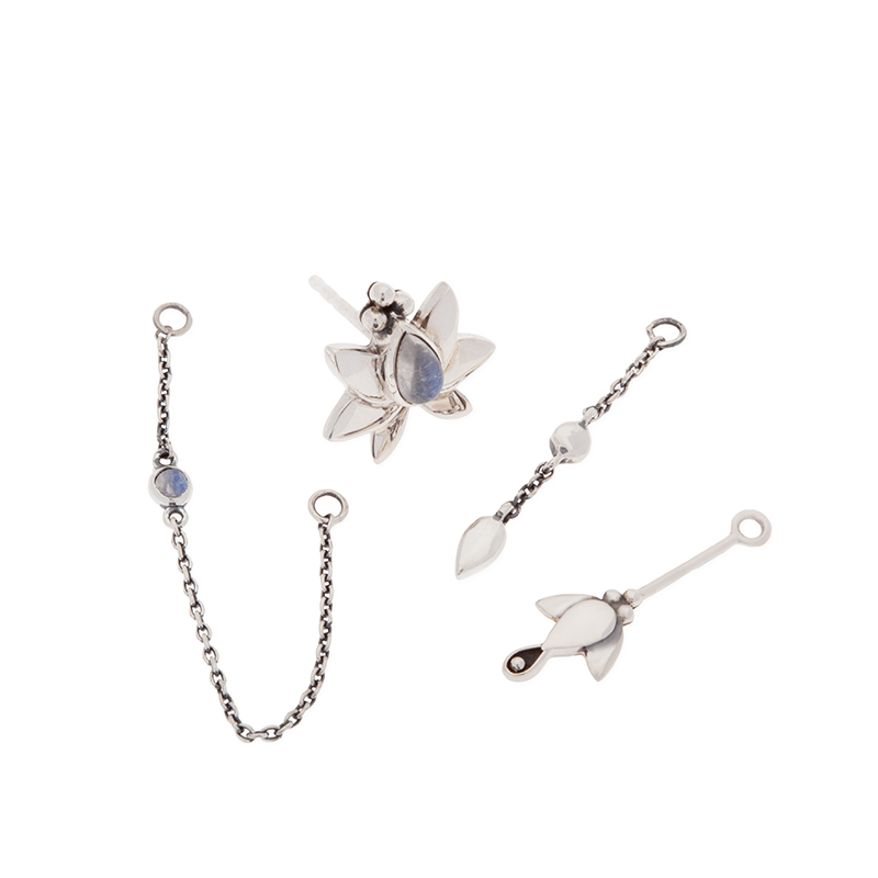 Vairea Rosenquarz Ohrring Charm | Silber