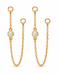 Vairea Opal Ohrring Charms Gold aus 925 Sterling Silber mit 18 Karat Vergoldung, Freisteller