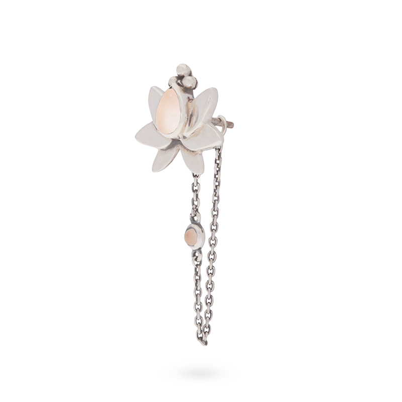 Vairea Rosenquarz Ohrring Charm | Silber