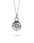 Véora Birthstone Anhänger - Blauer Topas (Dezember) | Silber