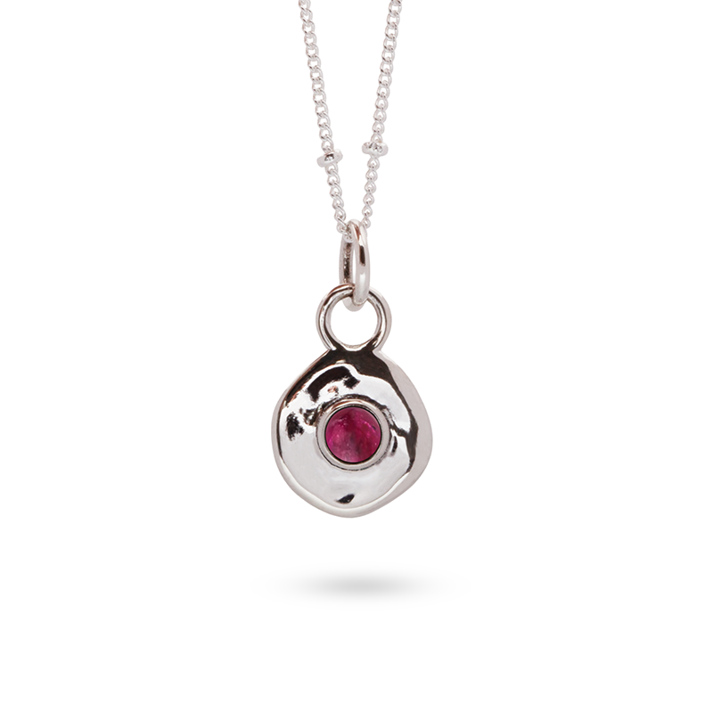 Véora Birthstone Anhänger - Rubin (Juli) | Silber