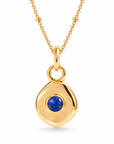 Véora Birthstone Anhänger - Lapislazuli (September) Gold aus 925 Sterling Silber mit 18 Karat Vergoldung, Freisteller