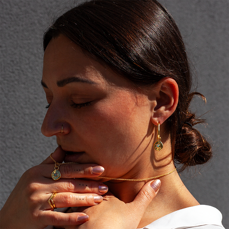 Véora Birthstone Charms - Opal (Oktober) | Gold