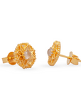 Vida Rose Quartz Stud Earrings | Gold