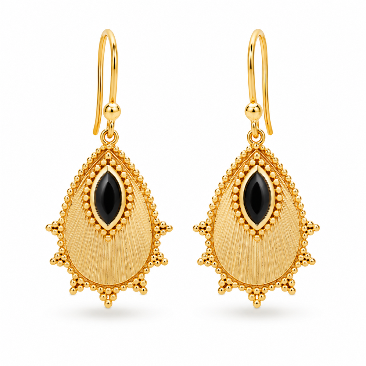 Alba Obsidian Ohrringe | Gold