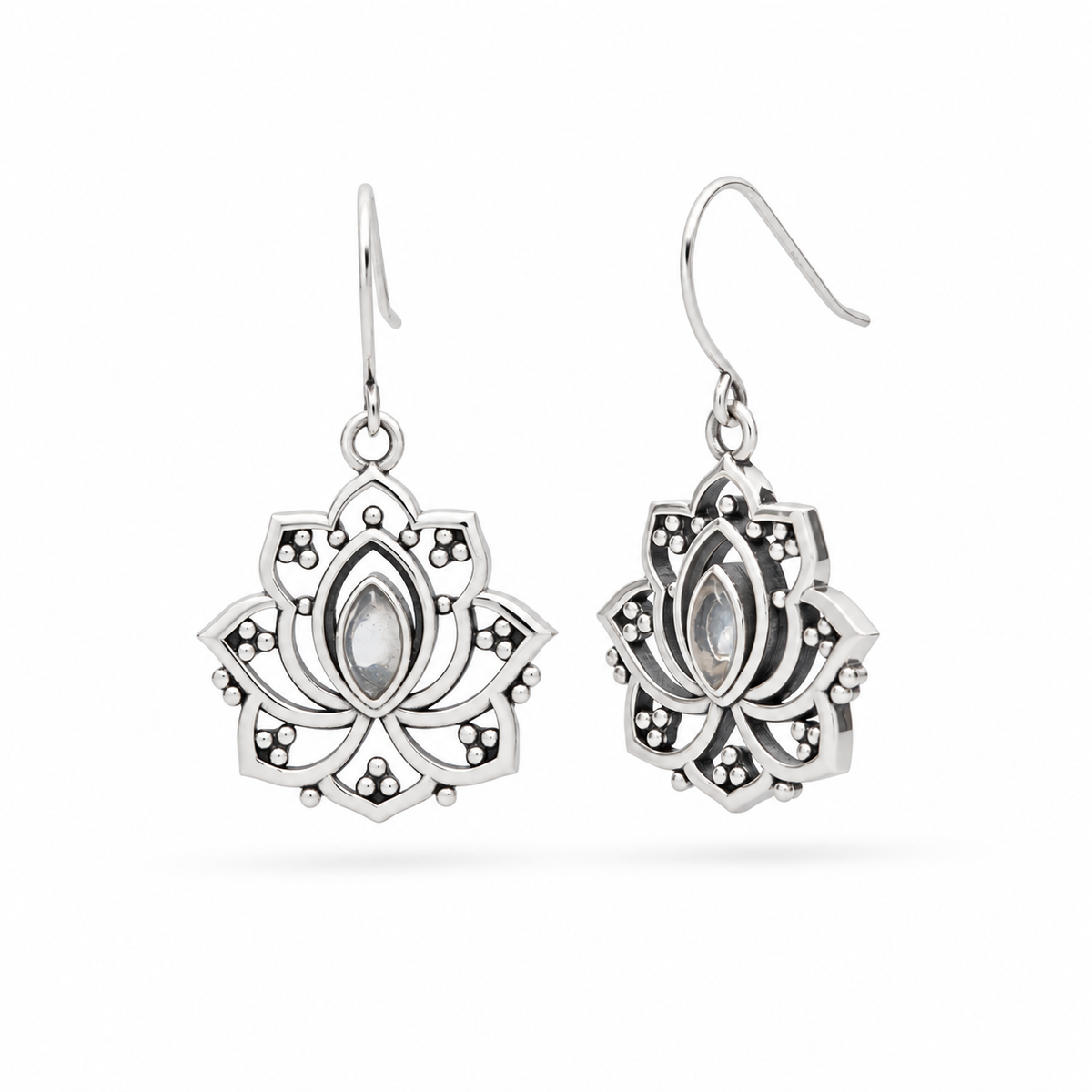 Alma de Loto Mondstein Ohrringe | Silber