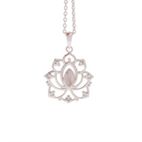 Alma de Loto Rosenquarz Anhänger | Silber