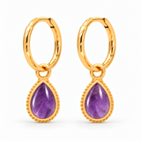Anéa Mini Creolen mit Ternura Amethyst Charms | Gold