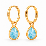 Anéa Mini Creolen mit Ternura Larimar Charms | Gold
