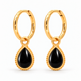 Anéa Mini Creolen mit Ternura Onyx Charms | Gold