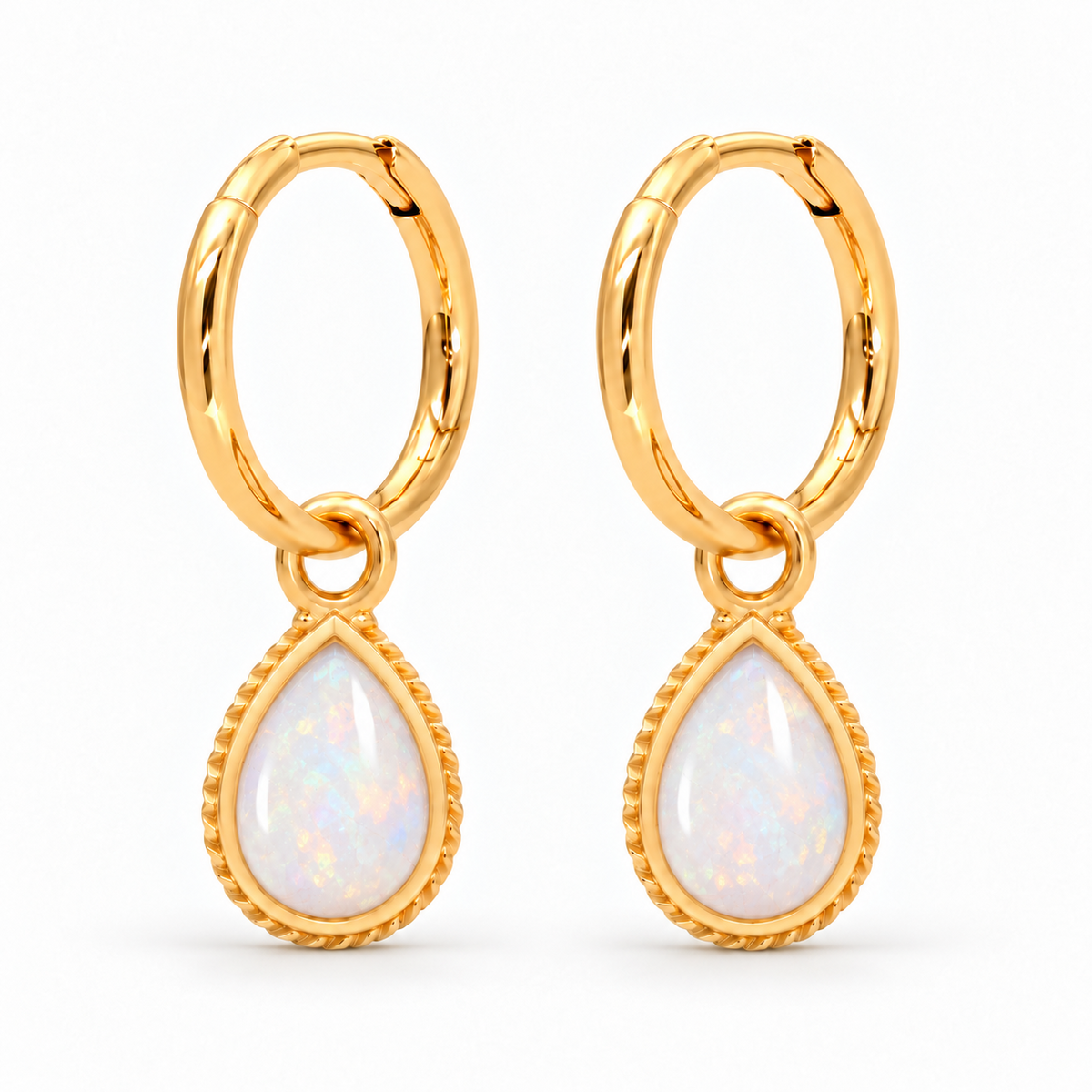 Anéa Mini Creolen mit Ternura Opal Charms | Gold
