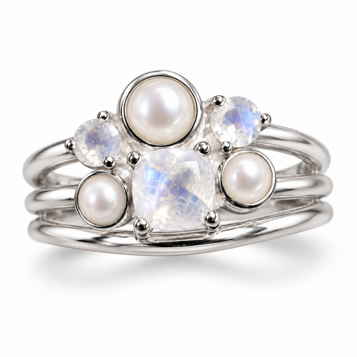 Artemio Mondstein &amp; Perlen Ring | Silber