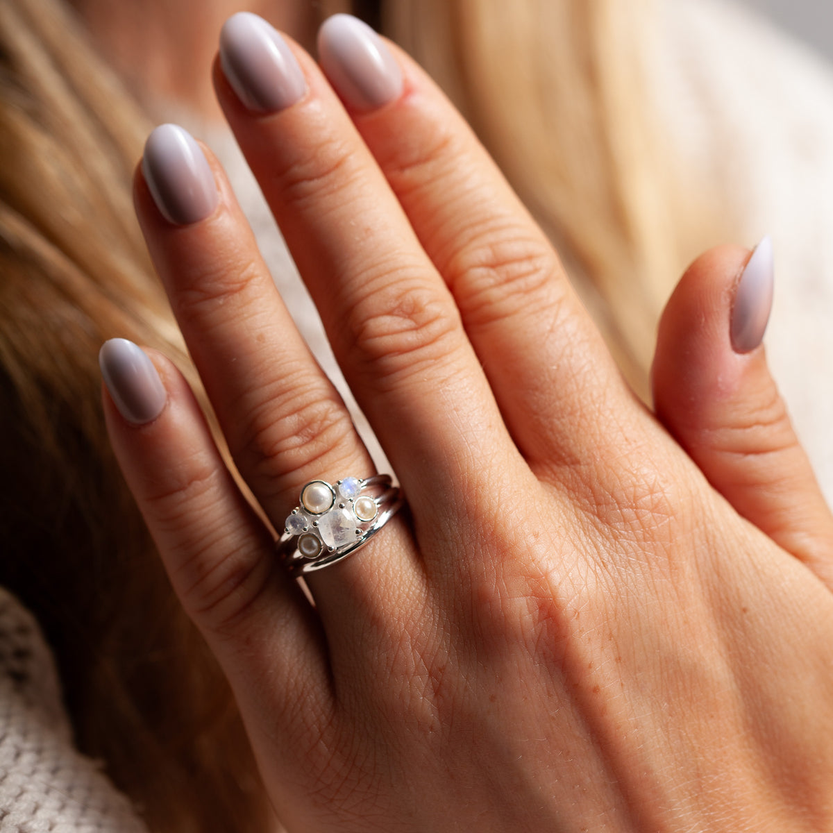 Artemio Mondstein &amp; Perlen Ring | Silber