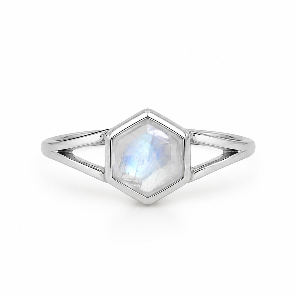 Avenor Mondstein Ring Silber aus 925 Sterling Silber, Freisteller