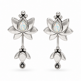 Cielo synthetischer Opal Ohrstecker | Silber