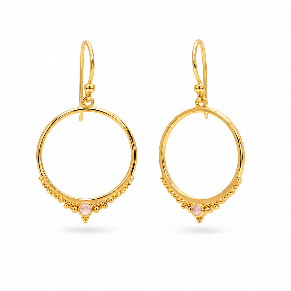 Circea Rosenquarz Ohrringe | Gold
