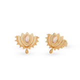 Vida Rose Quartz Stud Earrings | Gold