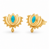 Corazón Türkis Ohrstecker | Gold