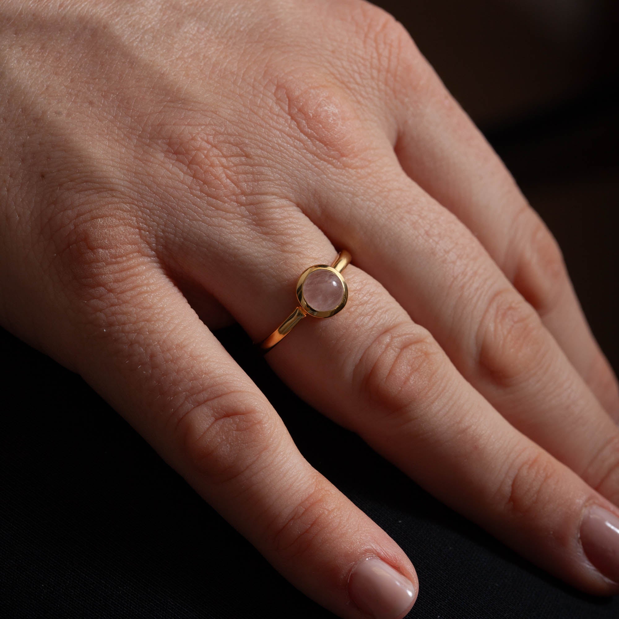 Eclipse Rosenquarz Ring | Gold