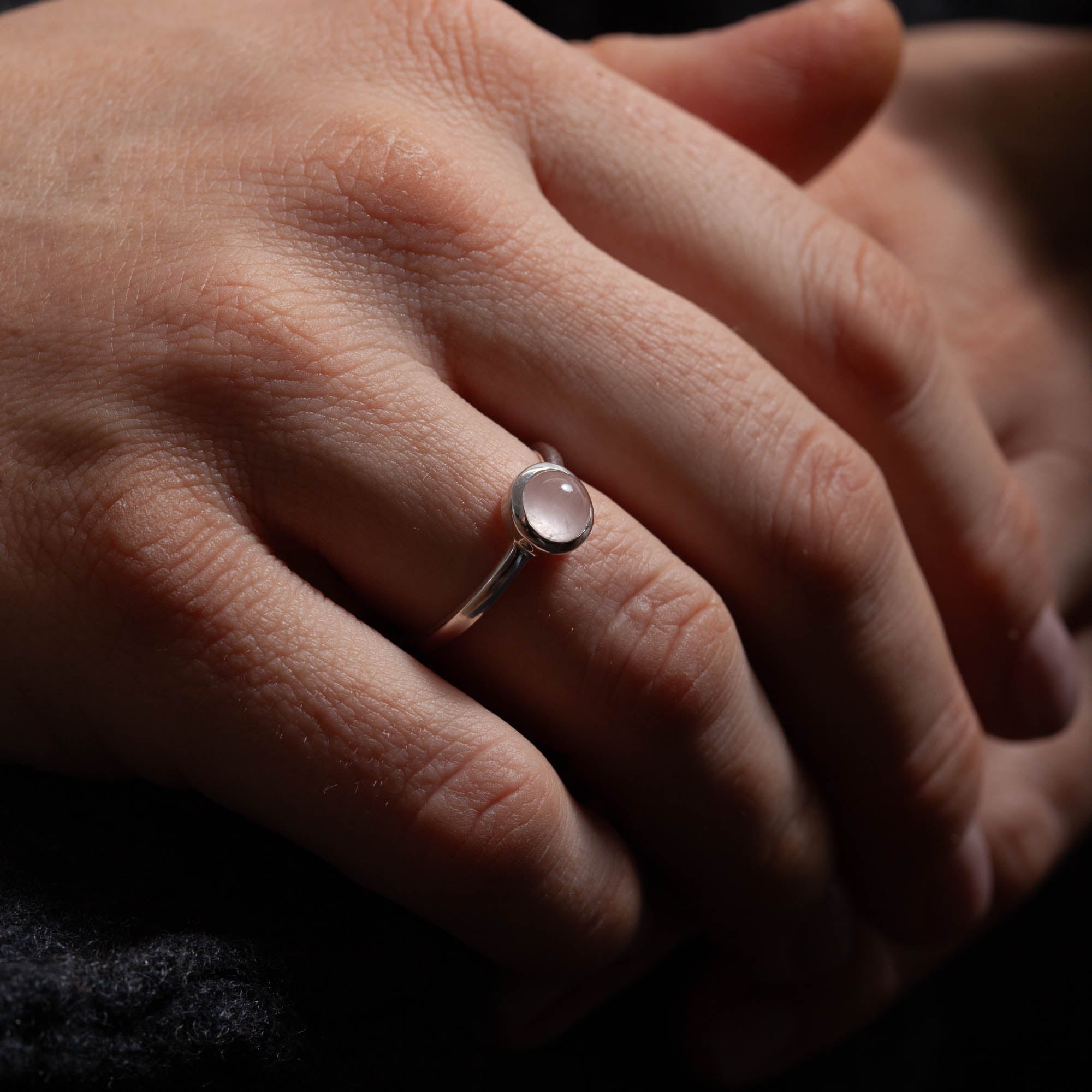 Eclipse Rosenquarz Ring | Silber