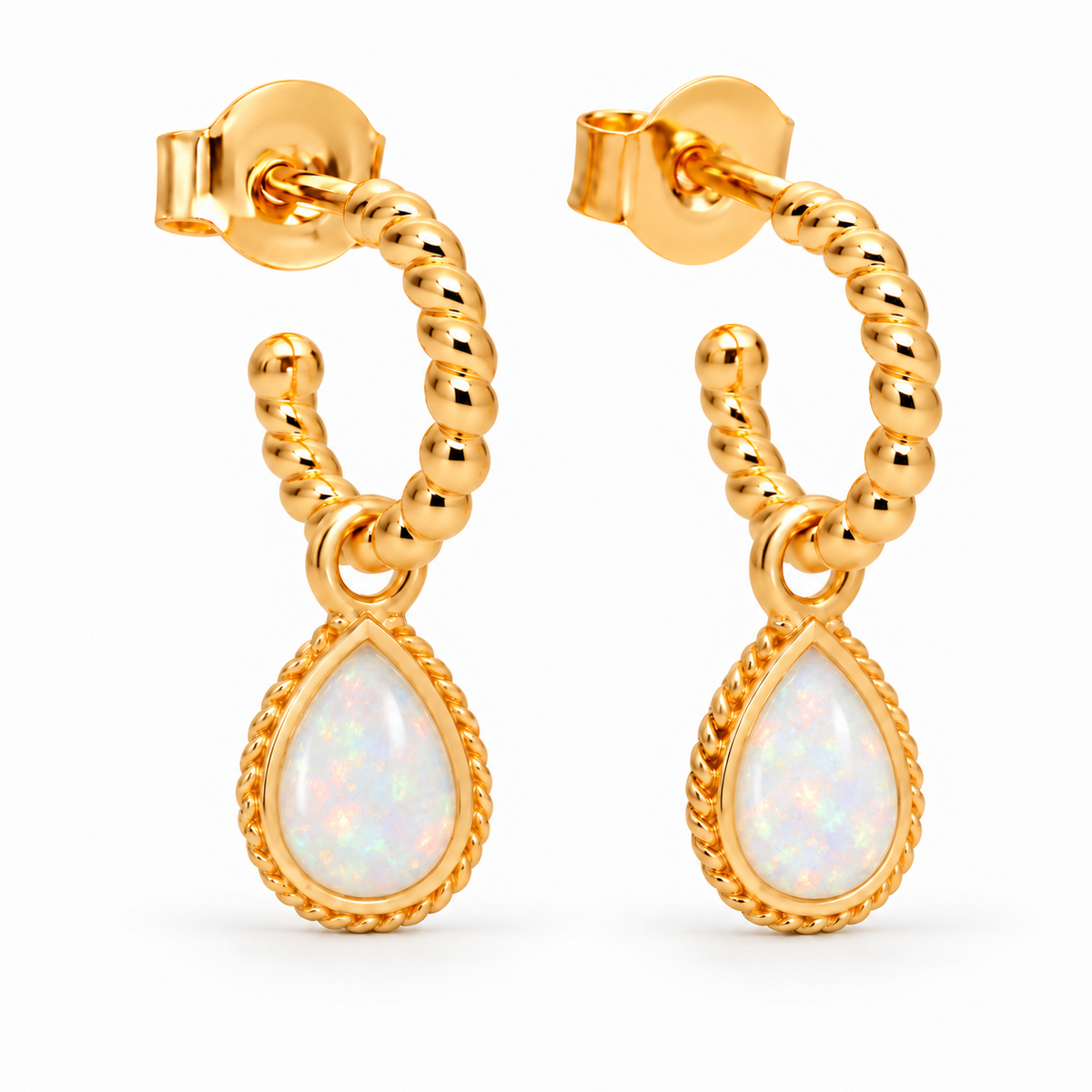 Espiral Creolen mit Ternura Opal Charms | Gold