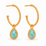Espiral Grande Creolen mit Ternura Amazonit Charms | Gold