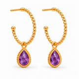 Espiral Grande Creolen mit Ternura Amethyst Charms | Gold