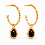 Espiral Grande Creolen mit Ternura Onyx Charms | Gold