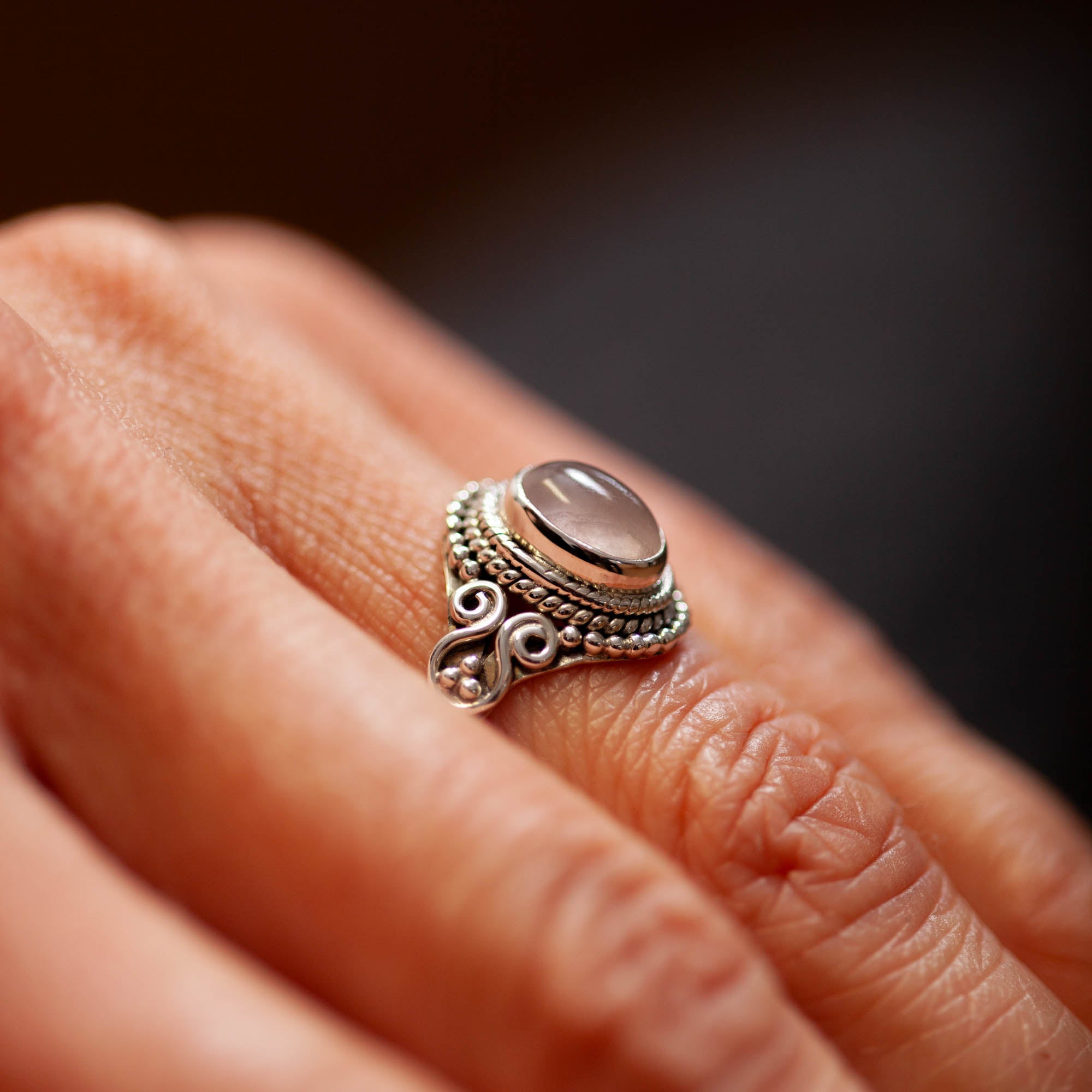 Esplendor Rosenquarz Ring | Silber