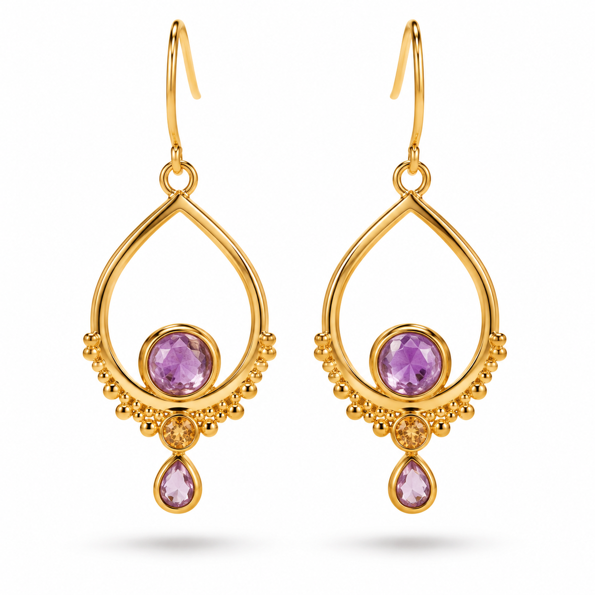 Eterno Amethyst Ohrringe | Gold