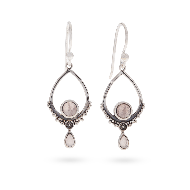 Eterno Rosenquarz Ohrring | Silber