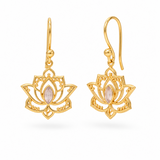 Flor de Loto Rosenquarz Ohrringe | Gold