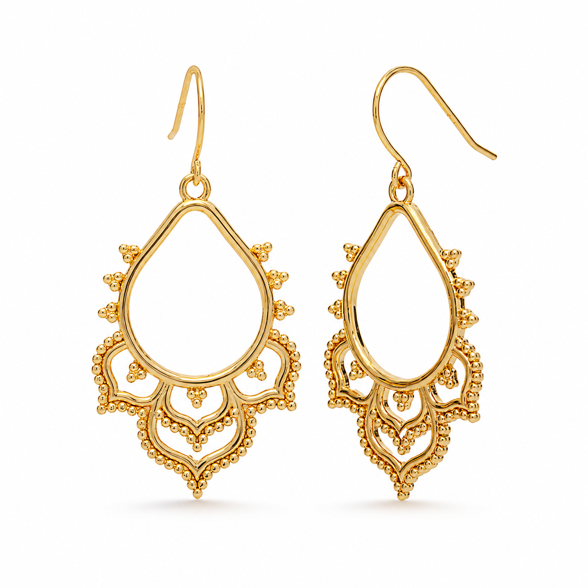 Fuego Ohrringe Gold aus 925 Sterling Silber mit 18 Karat Vergoldung, Freisteller