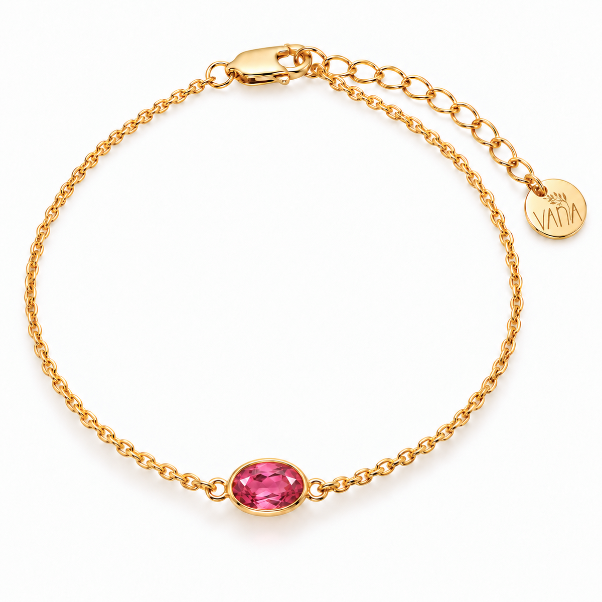 Latido Pinker Turmalin Armband in Gold, Freisteller