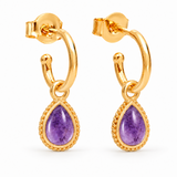 Latir Creolen mit Ternura Amethyst Charms | Gold