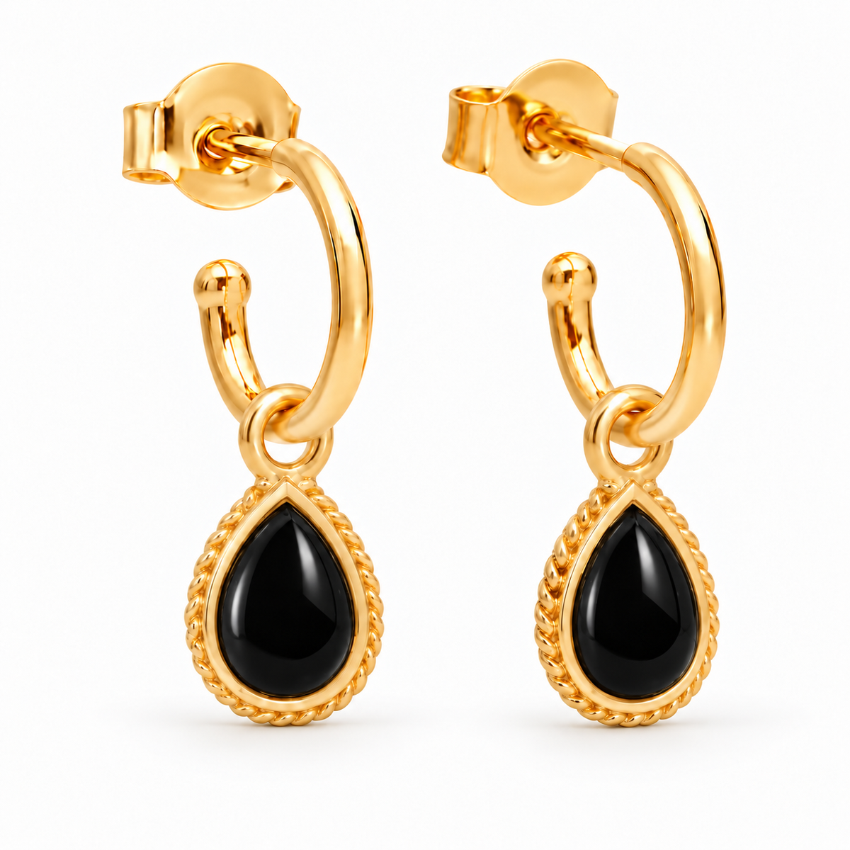Latir Creolen mit Ternura Onyx Charms | Gold